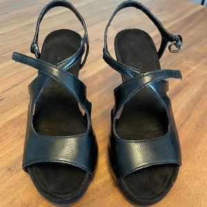 Aerosoles Black Patent Wedge Sandal